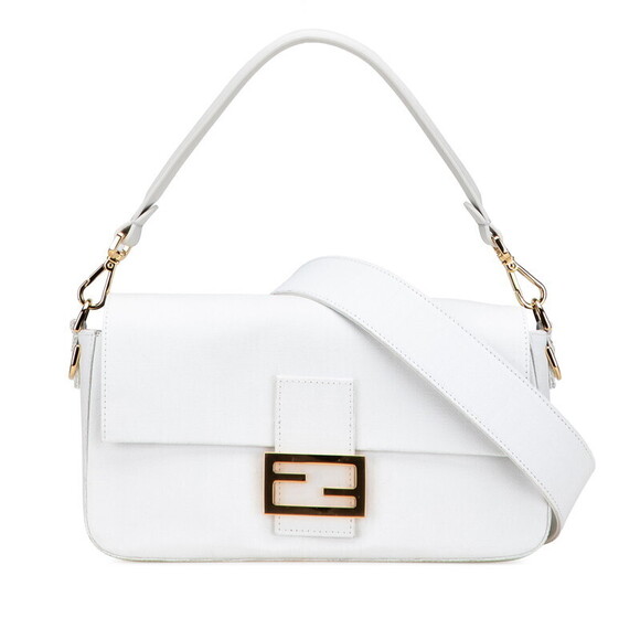 Fendi Handbags - Fendi Baguette Shoulder Bag White Leather